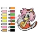 Amy Rose Sonic Embroidery Design 05
